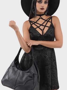 new killstar web of night bag black bat goth purse